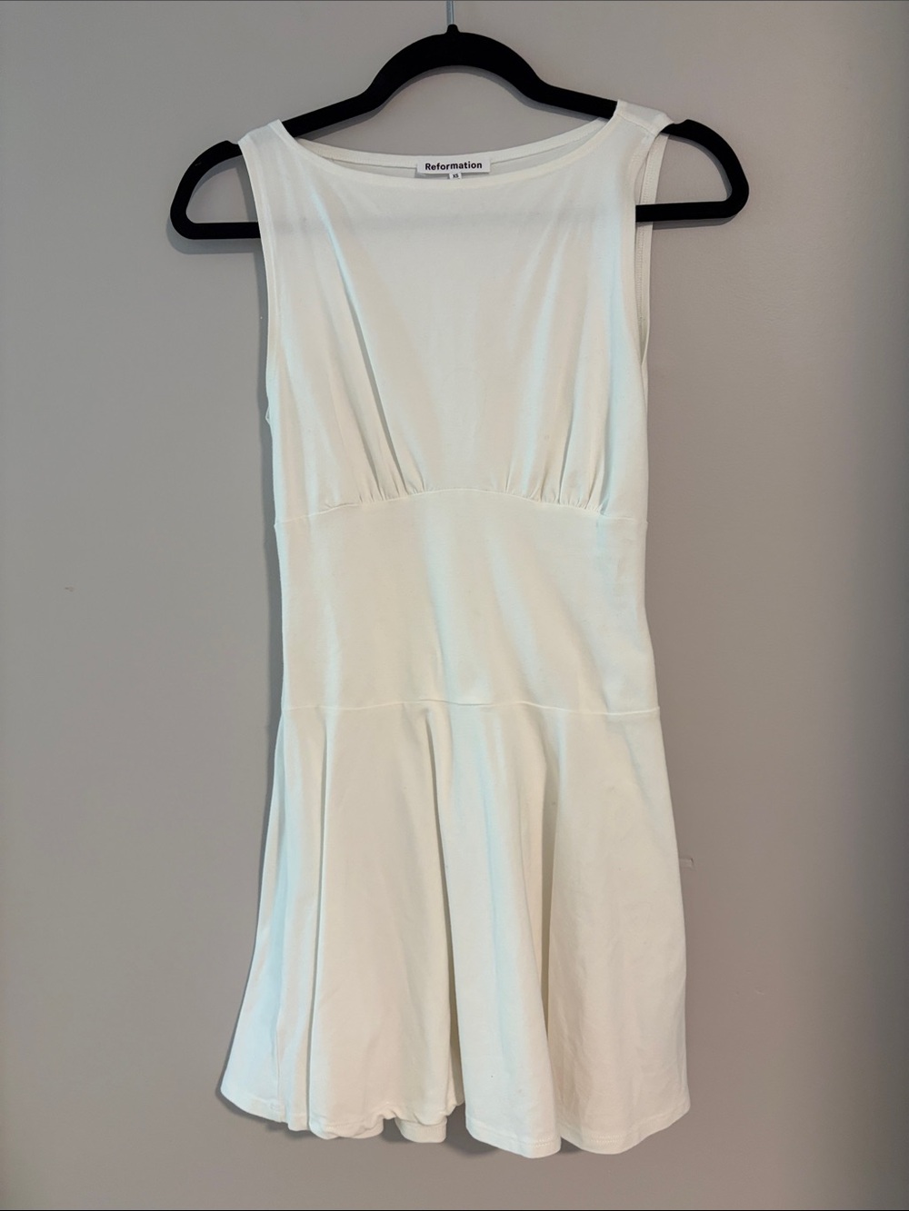 Reformation Cream Sleeveless Flared Dress